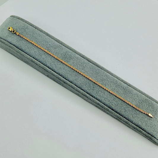 10K Gold 1.6mm Hollow Rope Bracelet