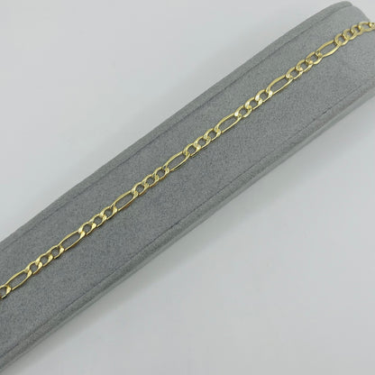 14K Gold Solid Figaro Bracelet 3.5MM