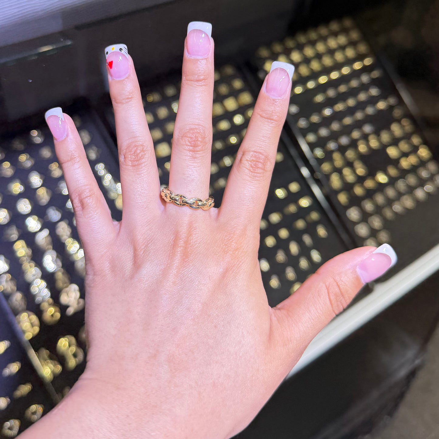 10k Gold Core Link Ring