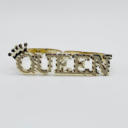 10K Gold Queen Two Finger Ring