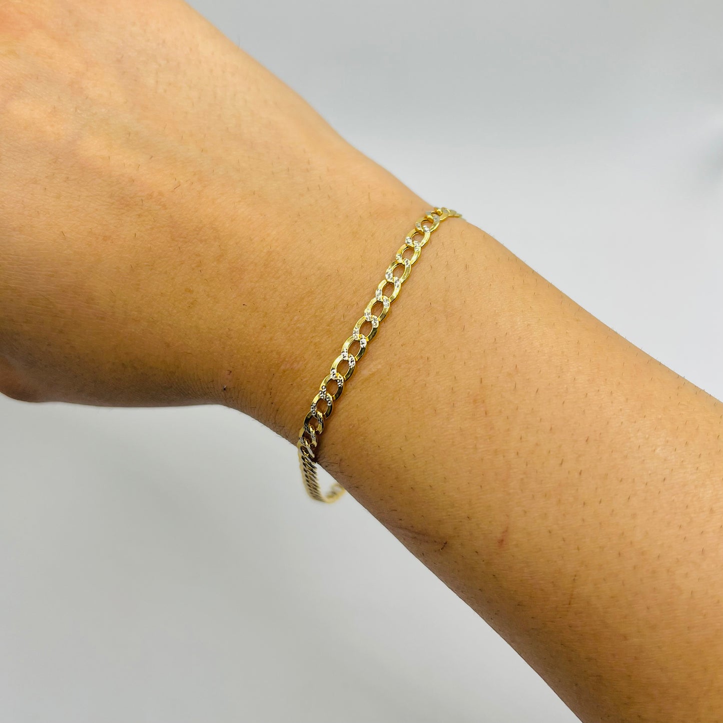 10K Gold Diamond Cut Cuban Bracelet 3.5MM