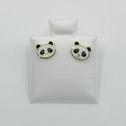10k Gold Panda Earrings (Screwback)