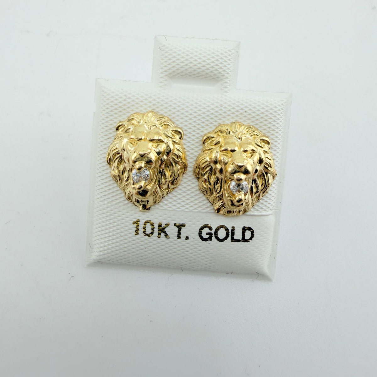 10K Gold Lion Earrings