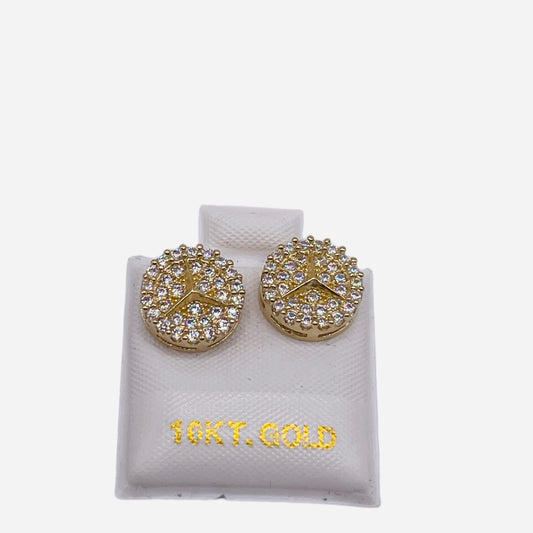 10K Gold Benz Style Earrings (10mm)