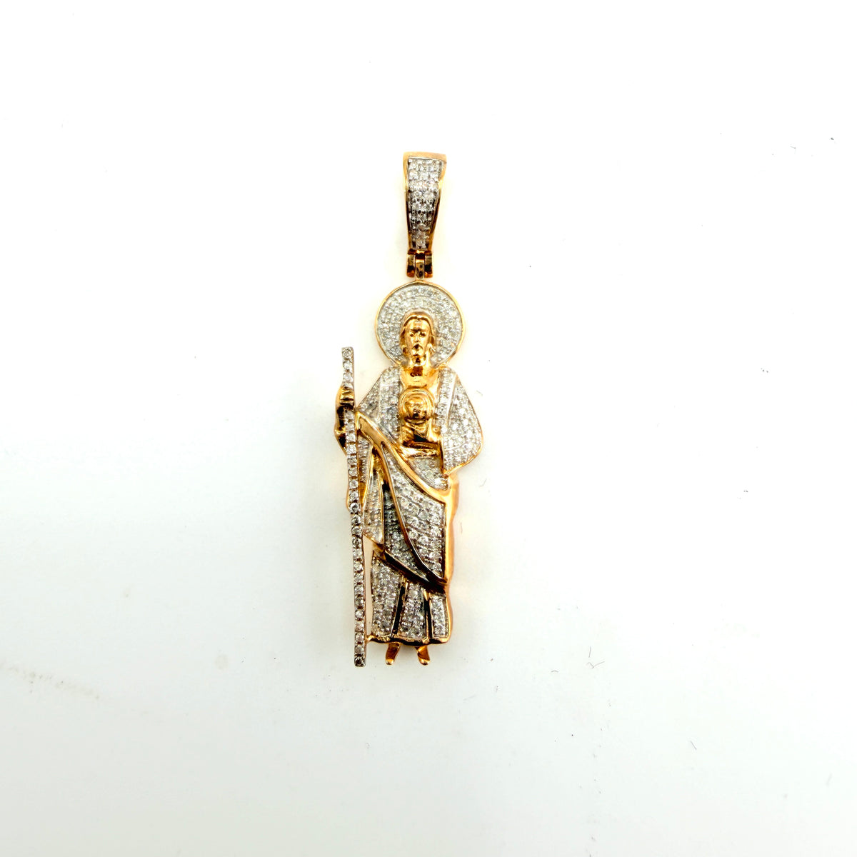 10k Gold Natural Diamond San Judas Charm