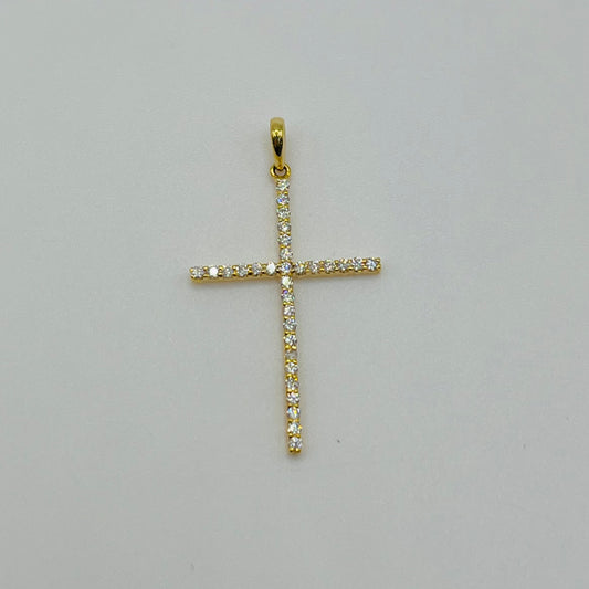 Thin Diamond Cross Pendant