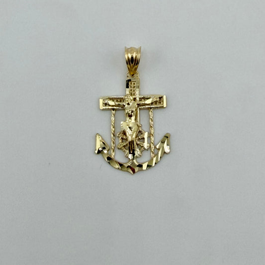 10k Gold Mariner Crucifix  Cross Charm (M)