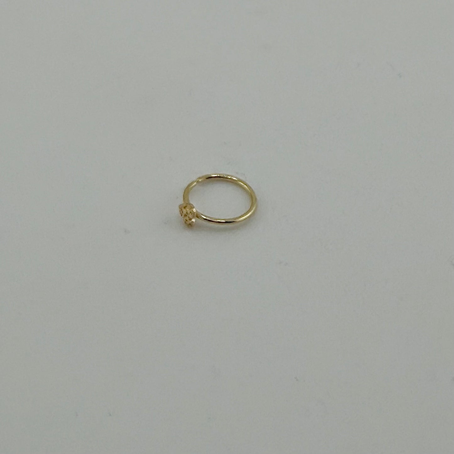 14k Gold Heart Nugget Hoop Nose Ring