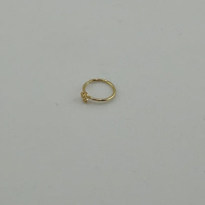 14k Gold Heart Nugget Hoop Nose Ring