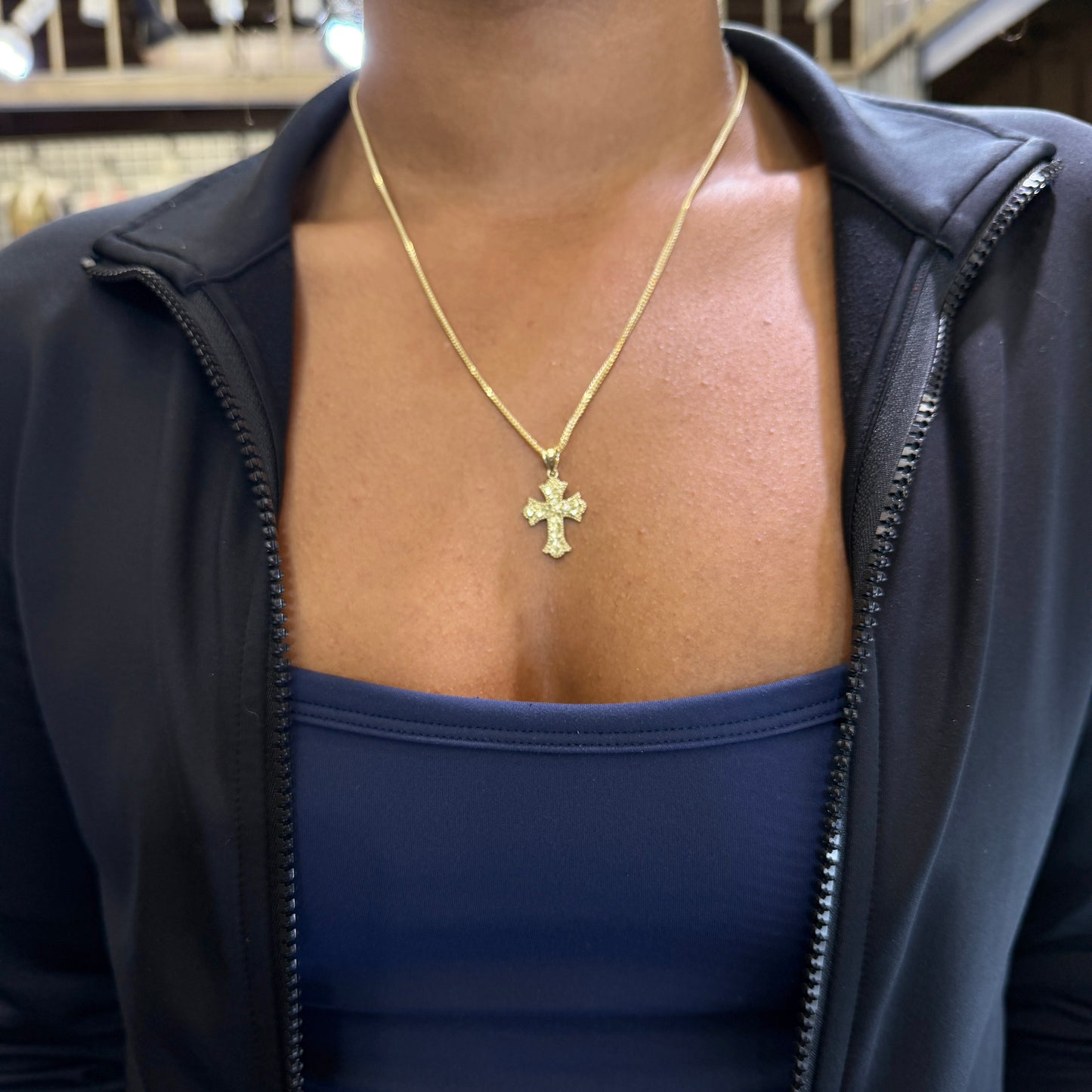 10k Gold Earthborn Nugget Cross Pendant (XS)