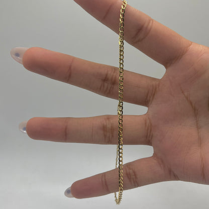 10K Gold 2mm Cuban Anklet