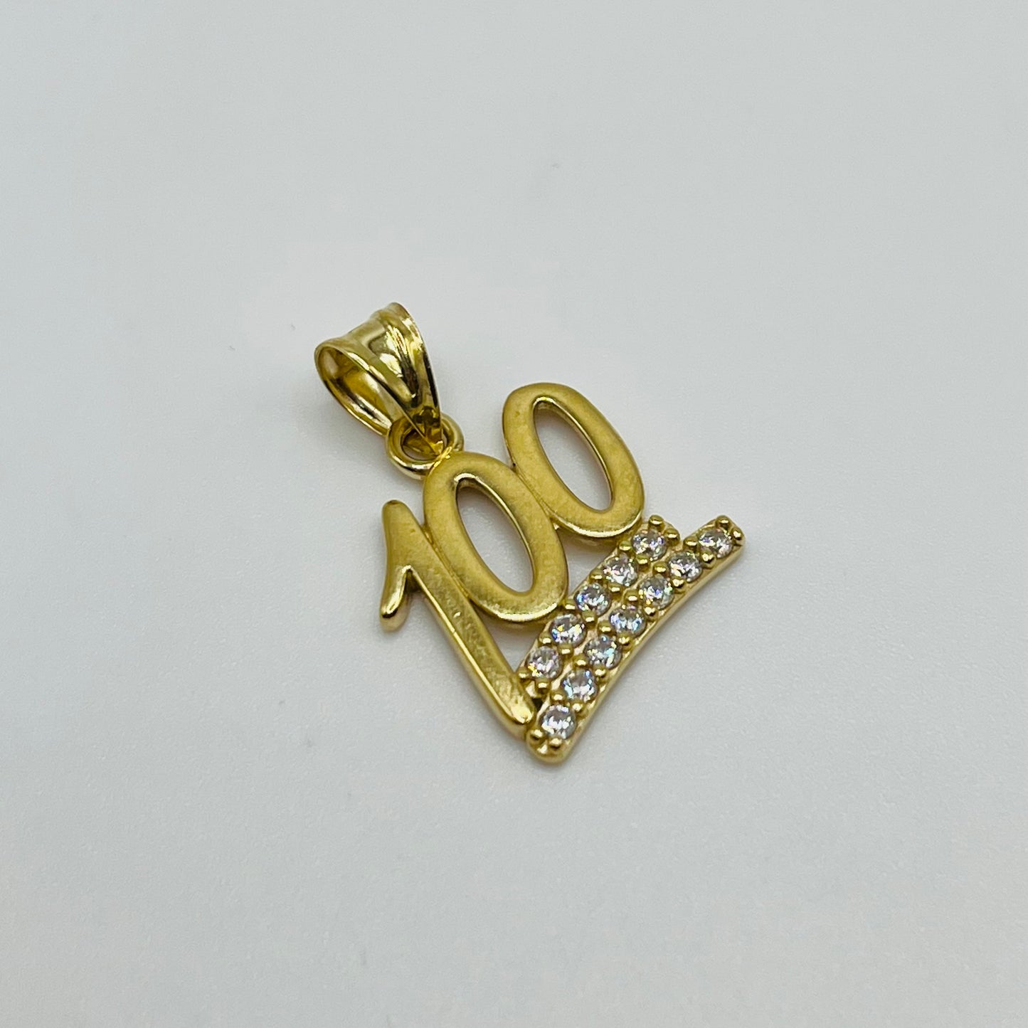 10k Gold CZ Hundo Charm