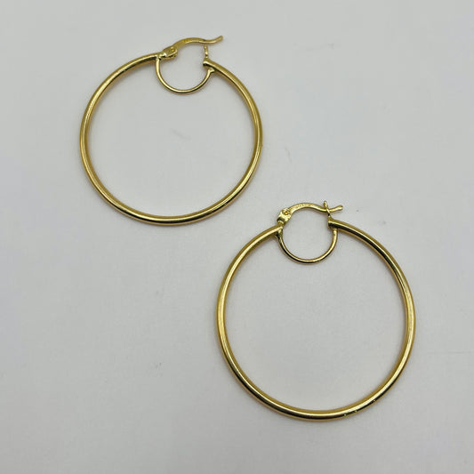 14k Gold Halo Lock Hoop 1.65in