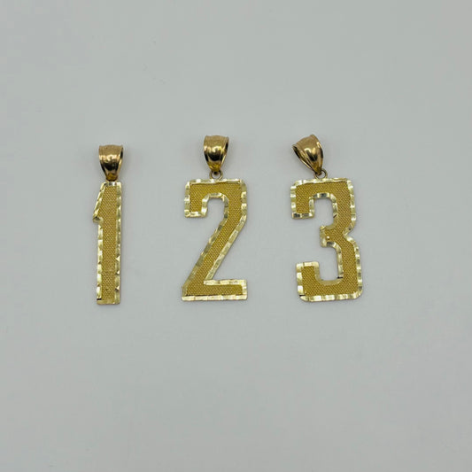 10k Gold Classic Dc Border Number Charm (L)