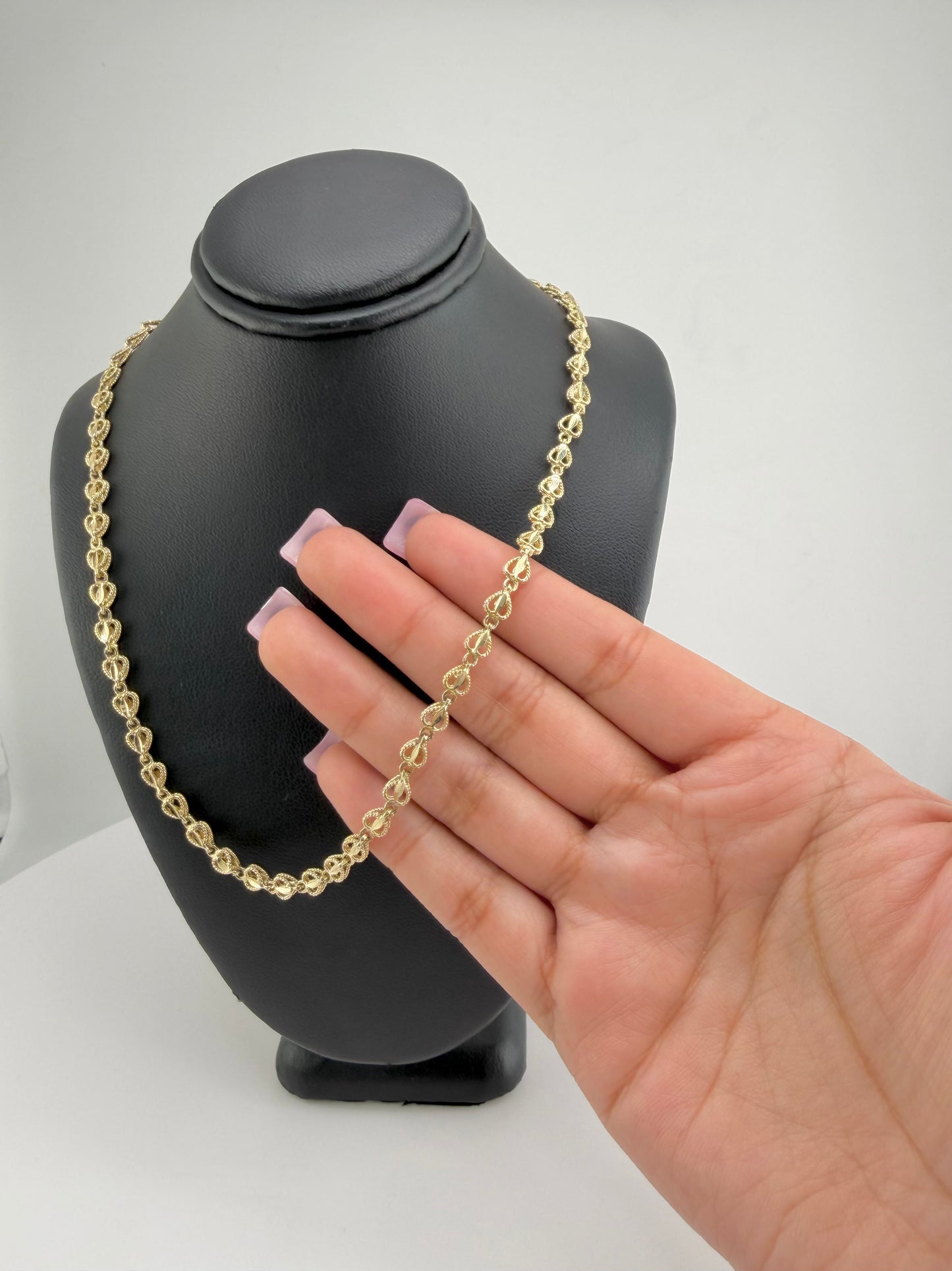 10k Gold Princess Heart Chain
