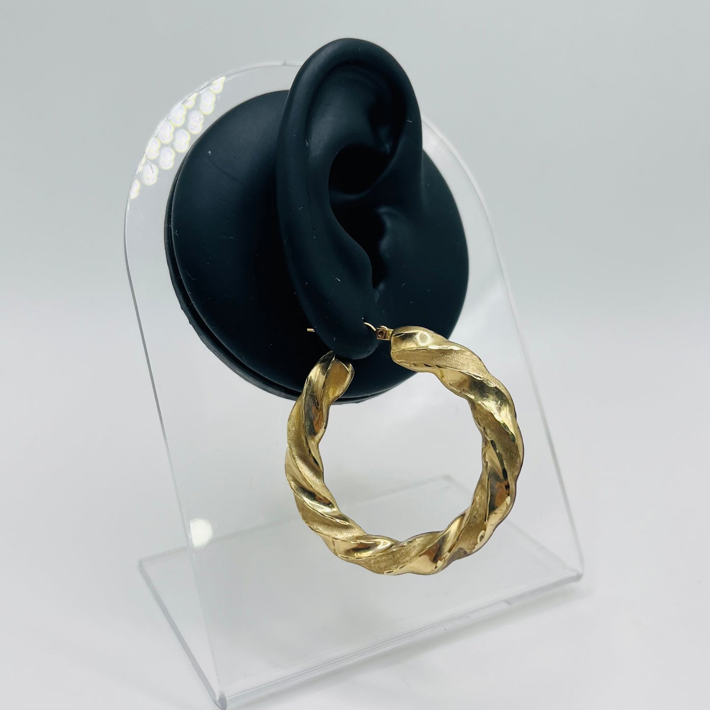 10k Gold Golden Swirl Hoops 1.75in