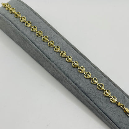 10K Gold Princess Heart Bracelet (M)