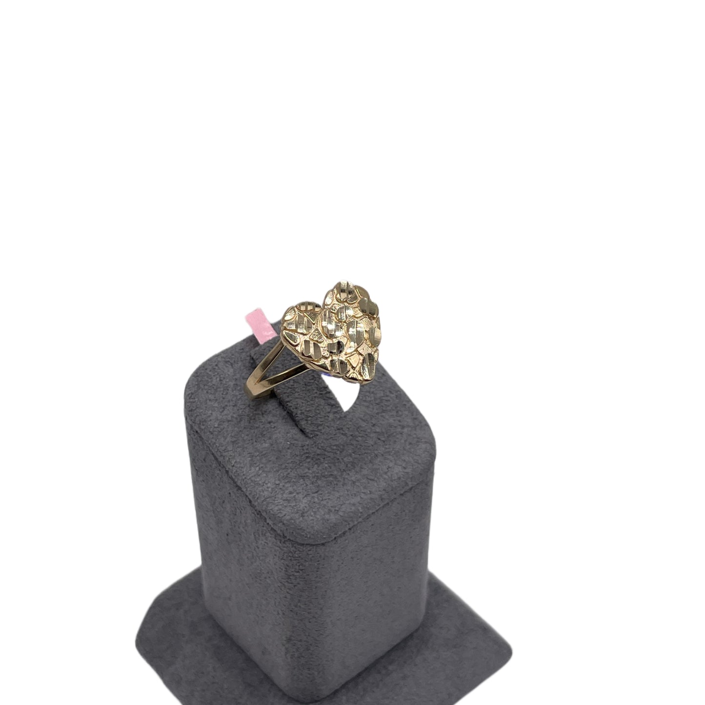 14K GOLD HEART NUGGET RING