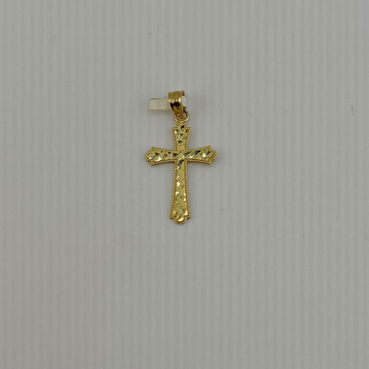 14k Gold Fancy Cut Cross Charm