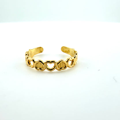 10k Gold Hearts by Hearts Toe Ring