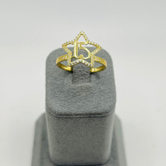 10k Gold In the stars Cz Quince Ring