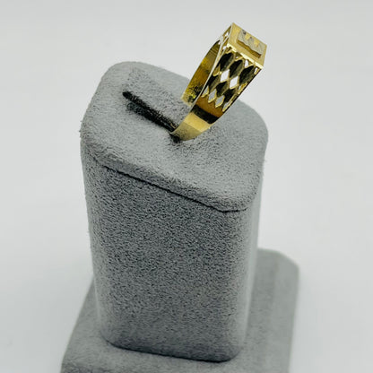 10K Gold Square Initial Ring (small)