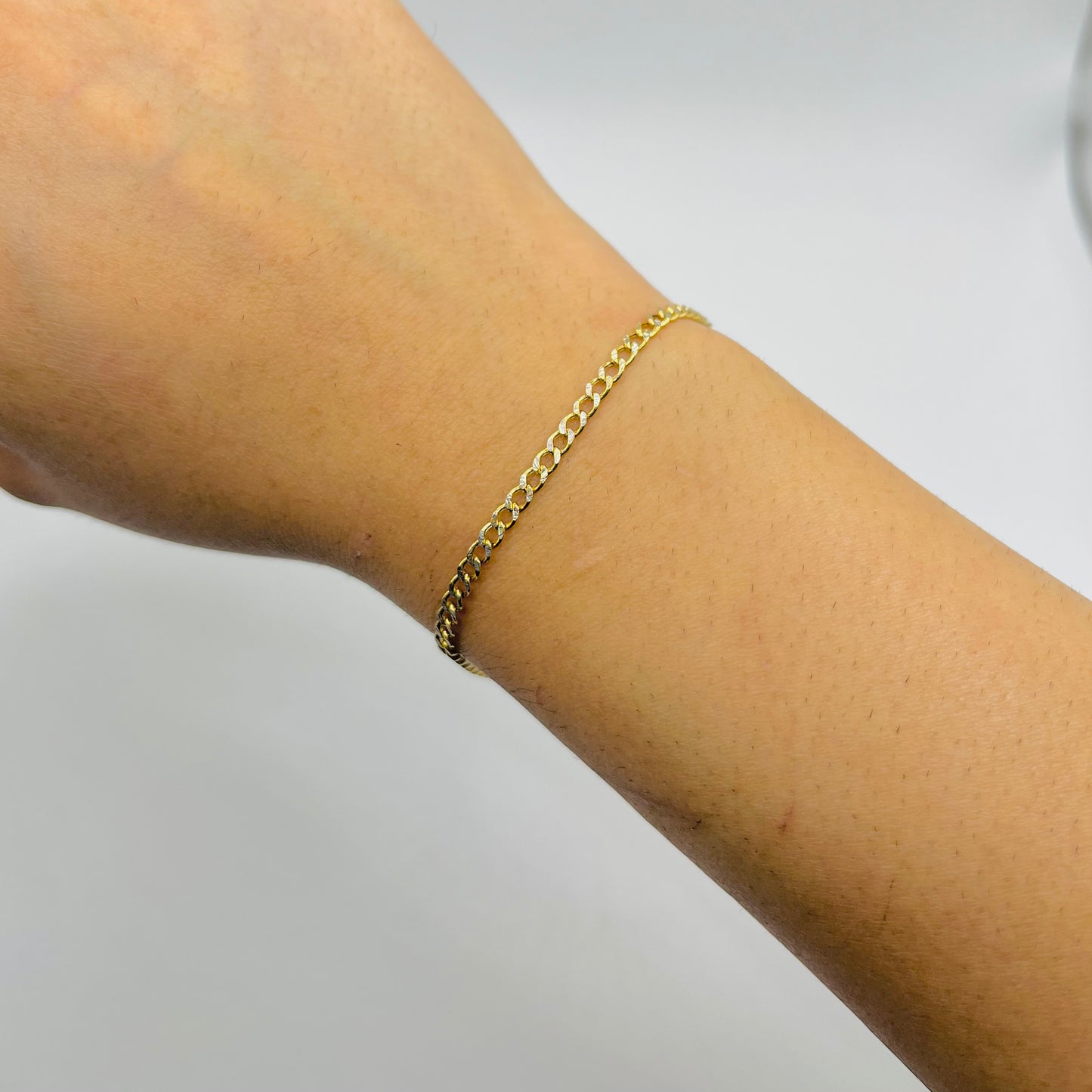 10K Gold Diamond Cut Cuban Bracelet 2.5MM