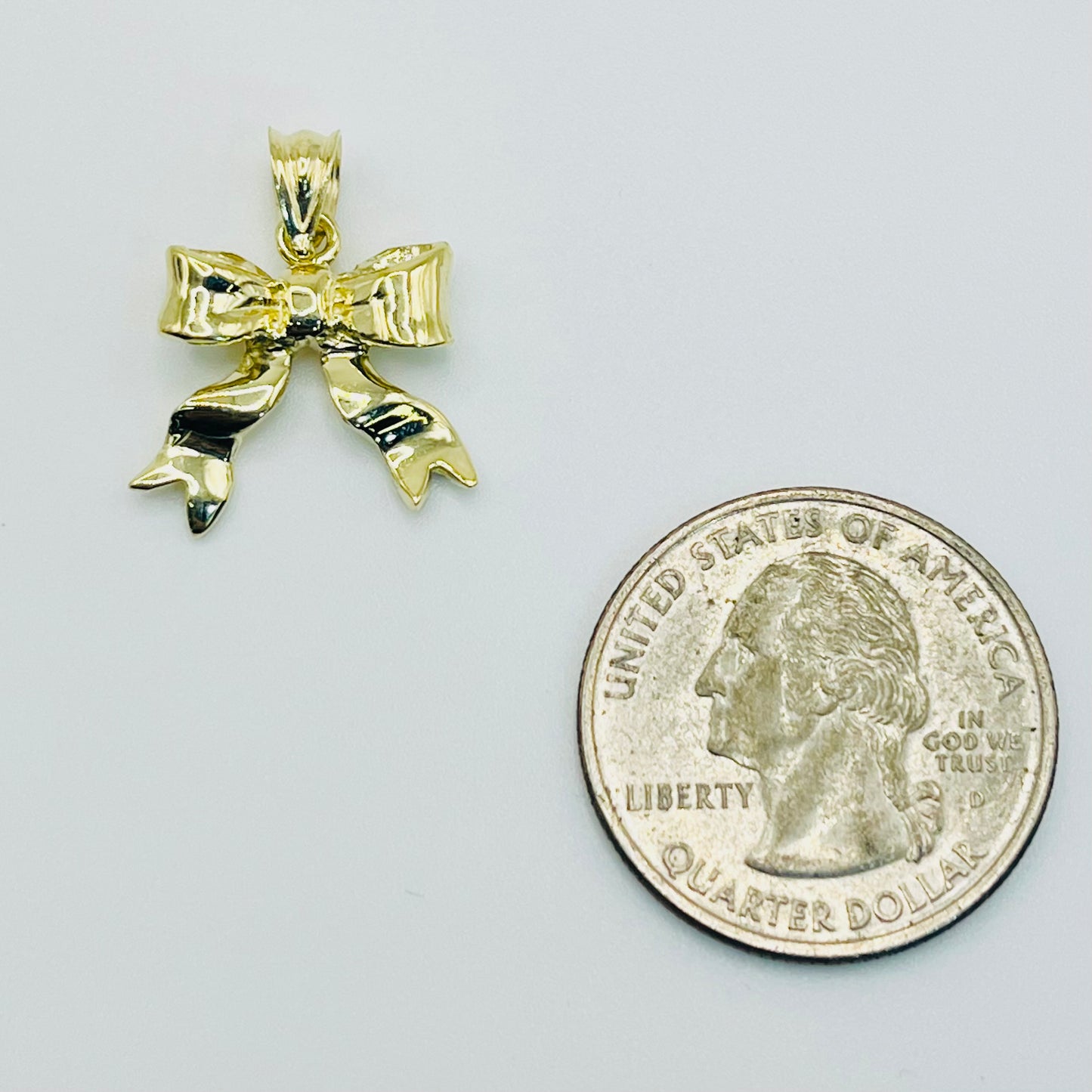 10K Gold Ribbon Bow Charm