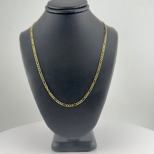 10k Gold 2.5mm Hollow Figaro Chain