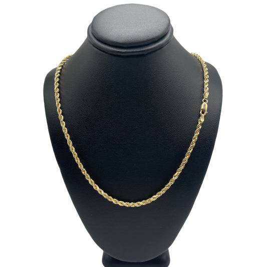 10K Gold 3mm Hollow Rope Chain