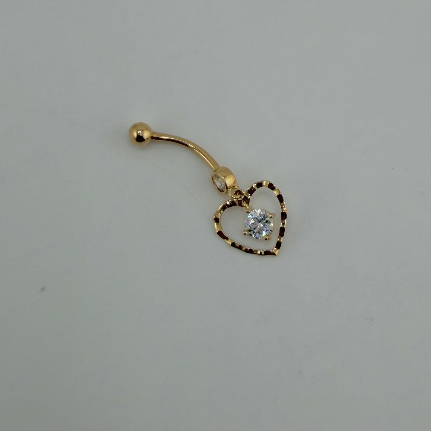 14k Gold Cz Love Spell Belly Ring