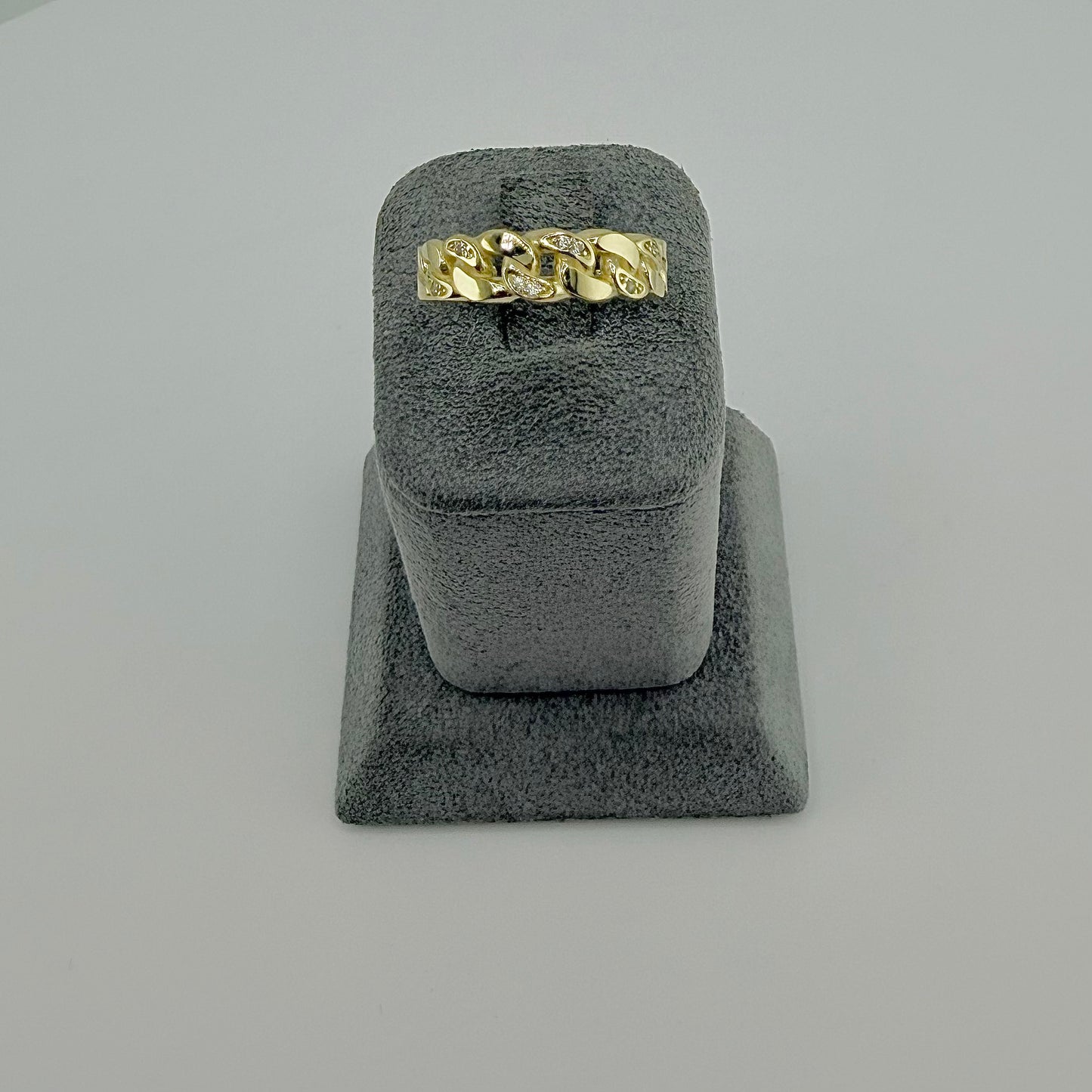 10k Gold Cz Cuban Band Ring