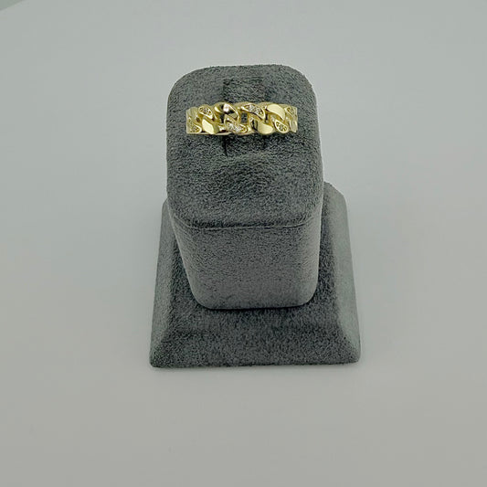 10k Gold Cz Cuban Band Ring