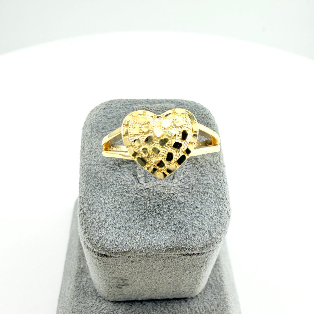10K Gold Deluxe Heart Nugget Ring