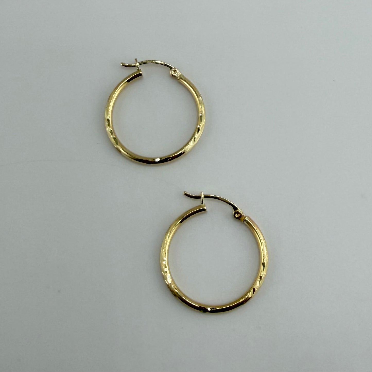 10k Gold Radiant Hoops 1inch