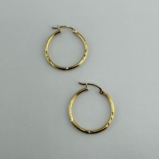 10k Gold Radiant Hoops 1inch