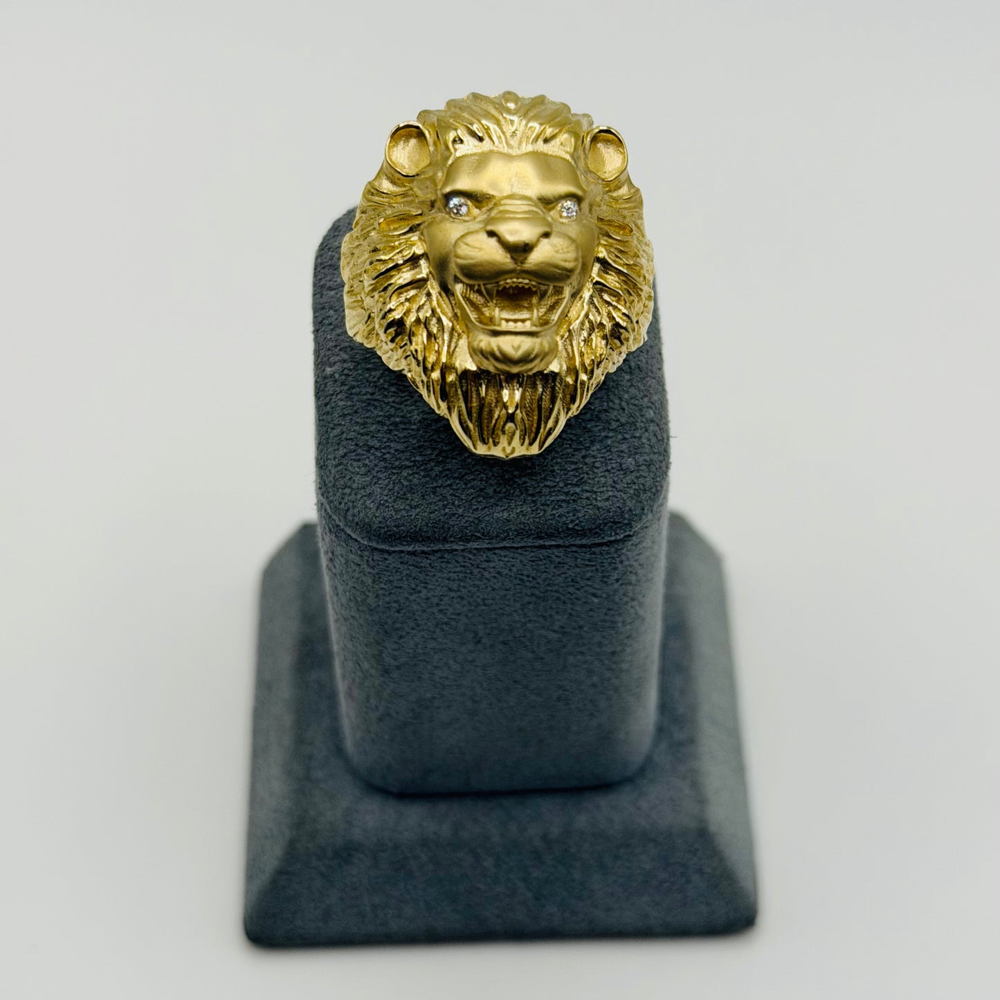10k Gold Lion with Cz Eyes Ring