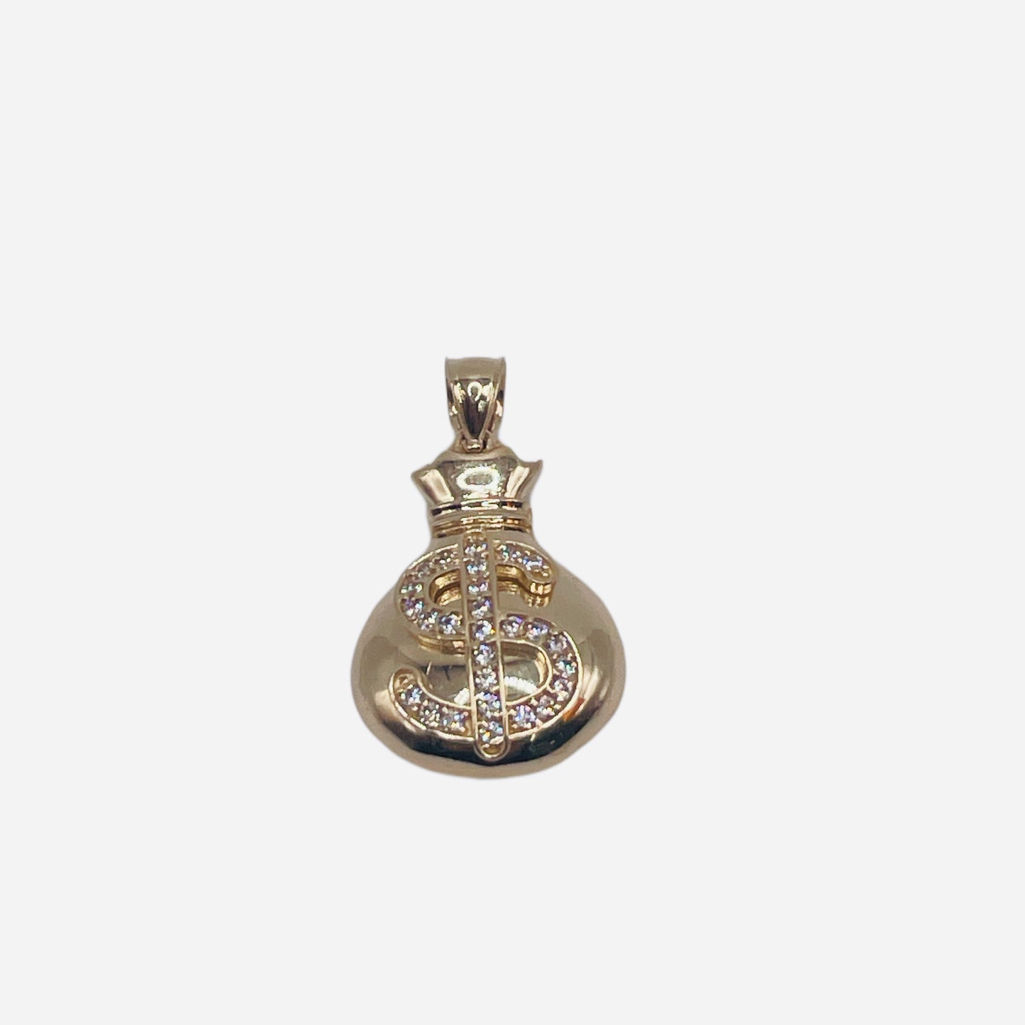 10K Gold Moneybag Charm with CZ's