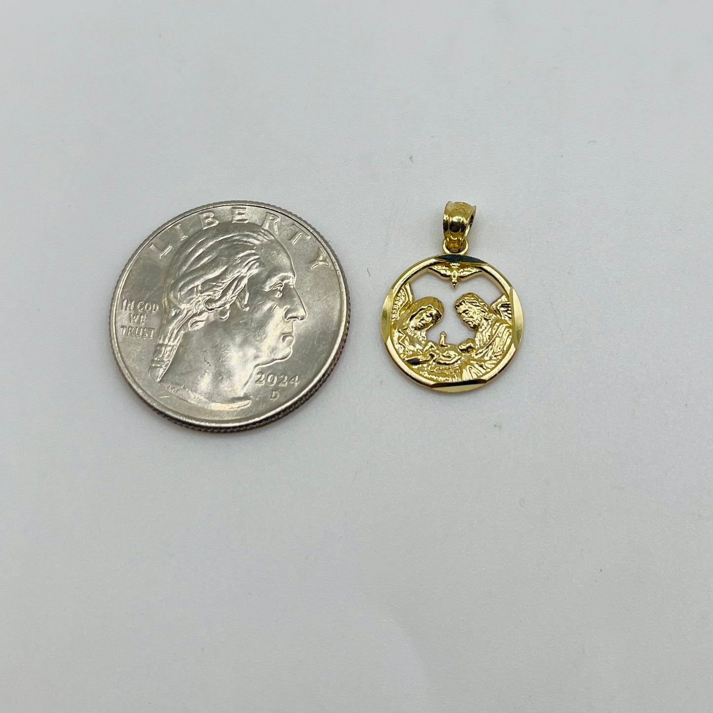 14k Gold My Baptism Open Charm