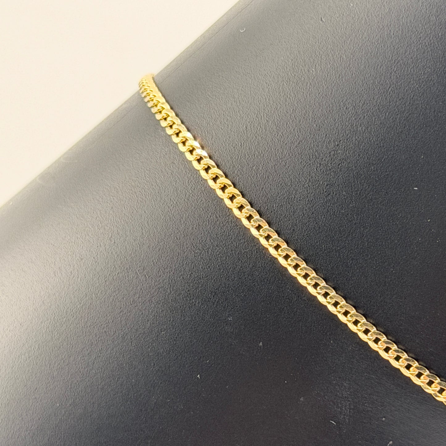 14K Gold Solid Cuban Curb Anklet