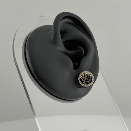 10k Gold Round Rx Cz Earrings