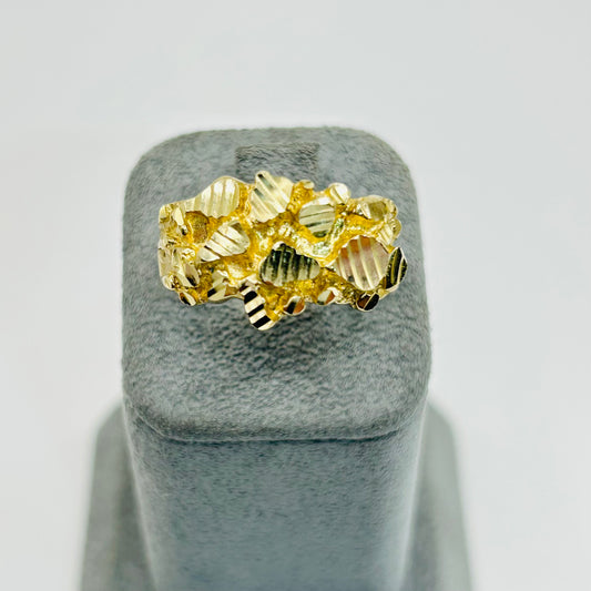 10k Gold Large Nugget Ring - Natural Cut