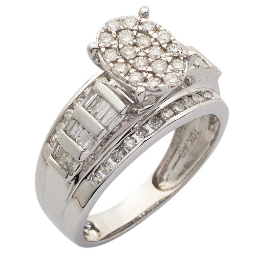 10K Gold 1.00ctw Oval Diamond Cinderella Ring