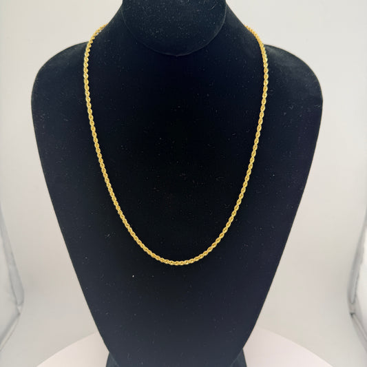 14K Gold 2.5MM Hollow Rope Chain
