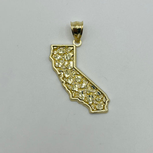 10K Gold Cali Nugget Pendant | Face Size: 33mm