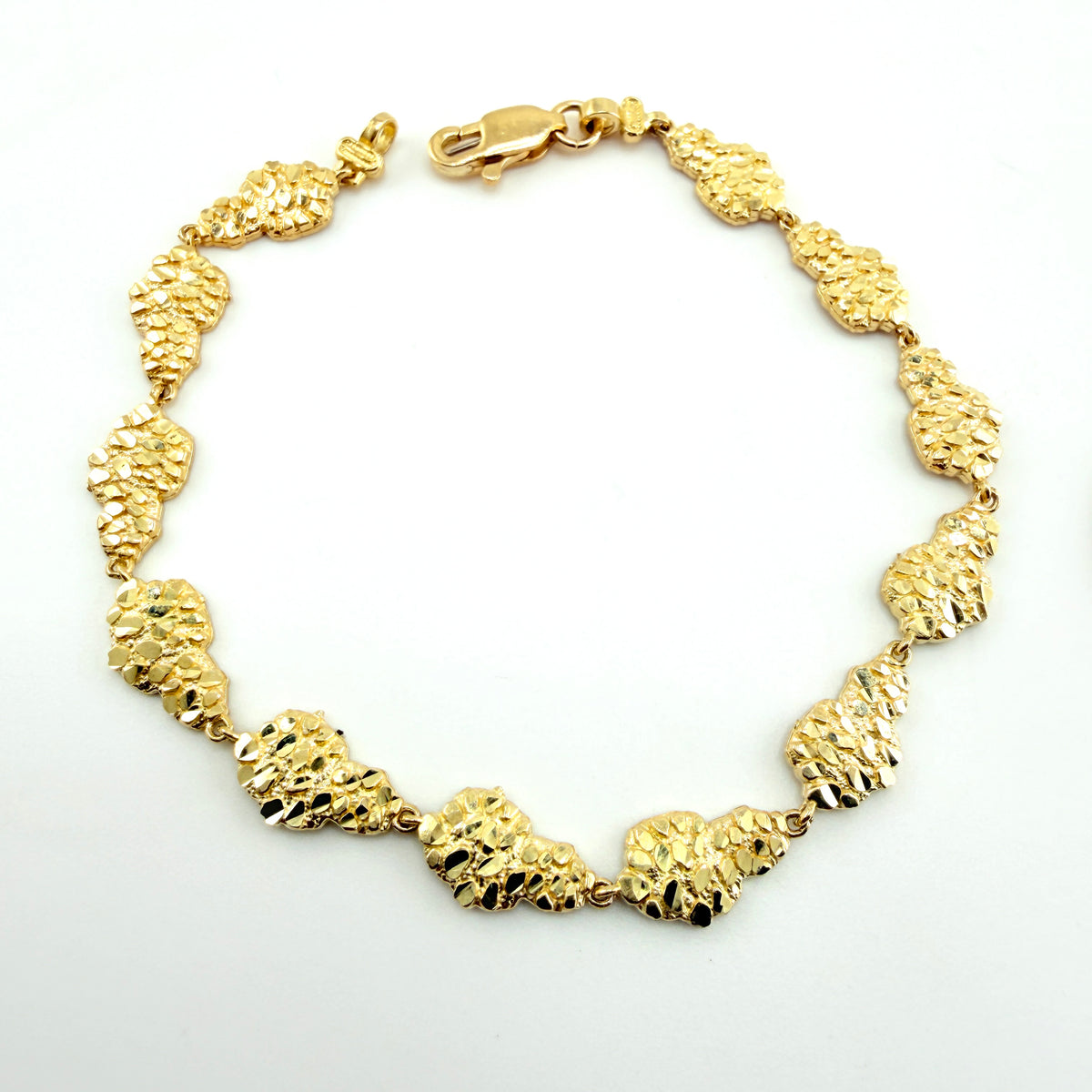10K Gold Nugget Bracelet - Natural Nugget Shaped