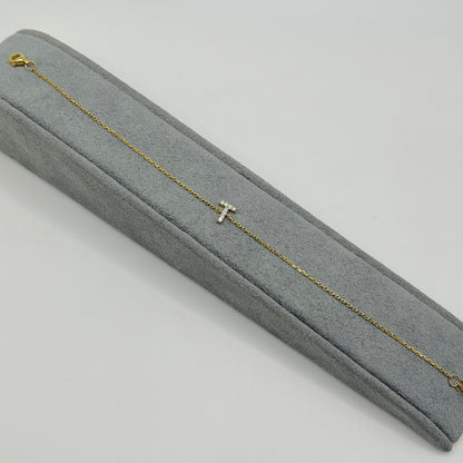 14K Gold Diamond Classic Initial Bracelet
