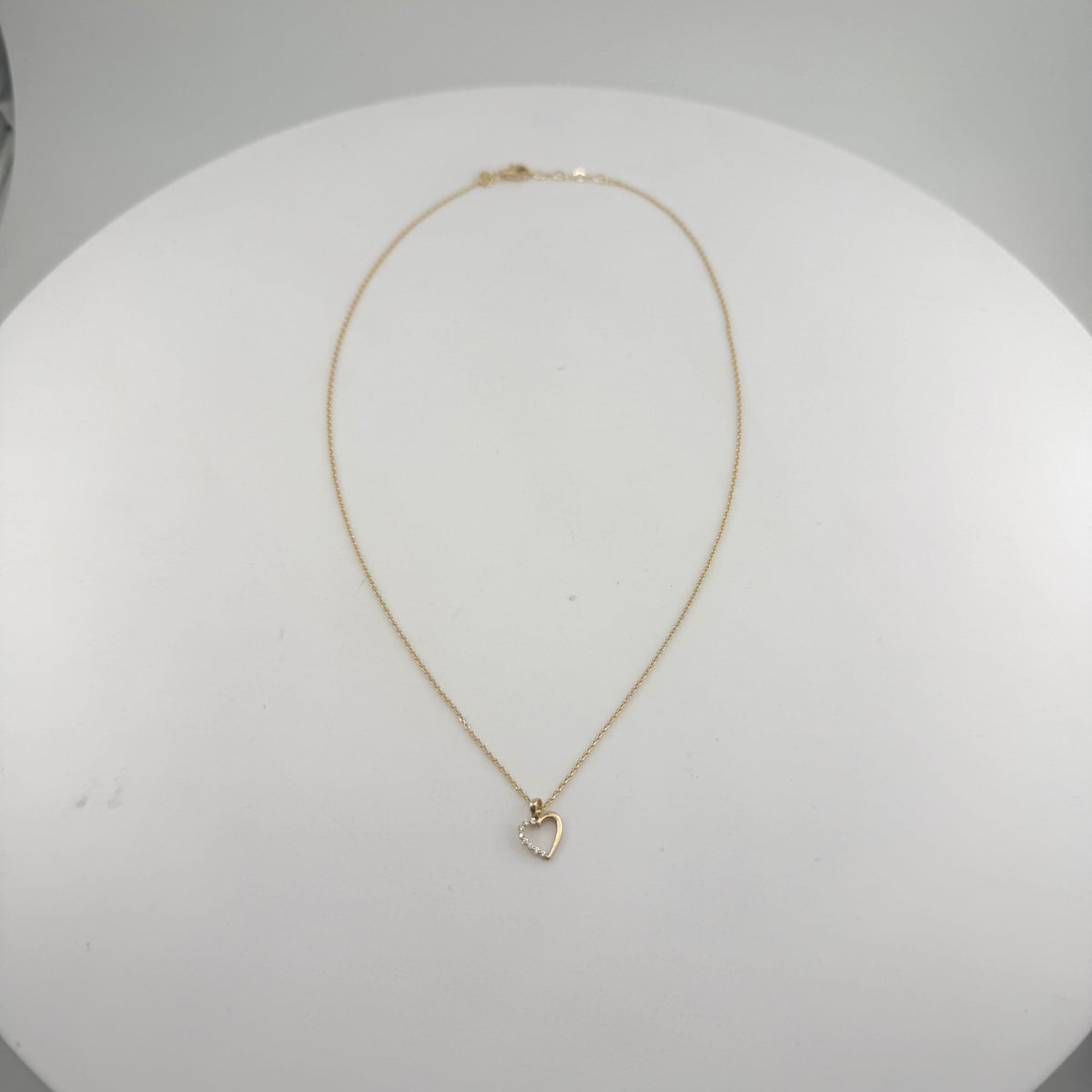 Natural Diamond 14k Gold Heart Necklace Set