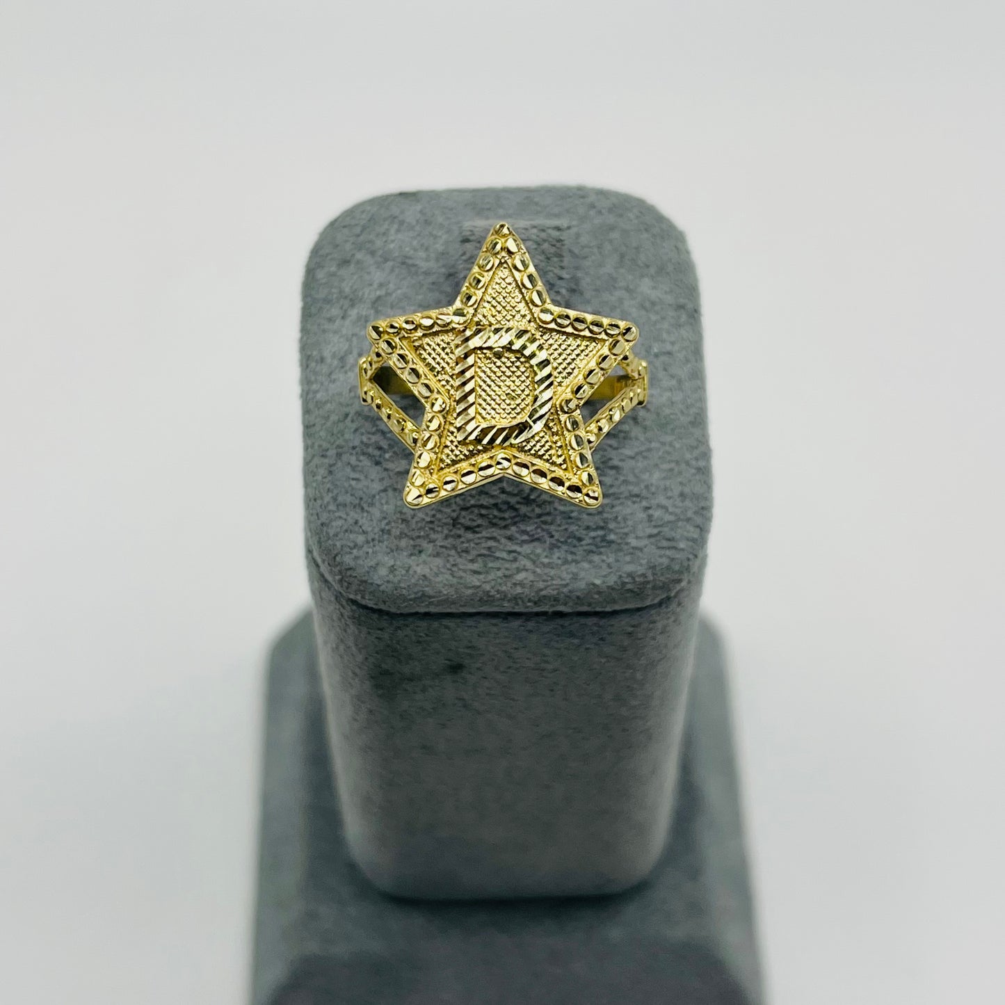 10K Gold Star Initial Ring