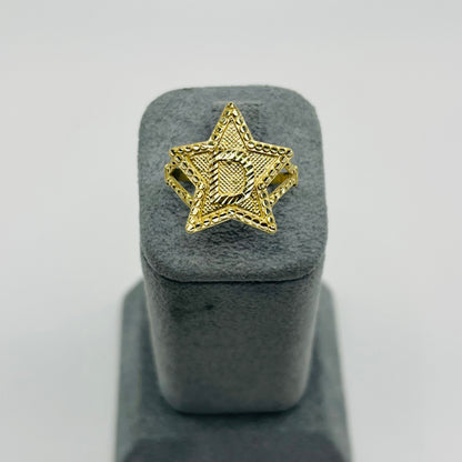 10K Gold Star Initial Ring